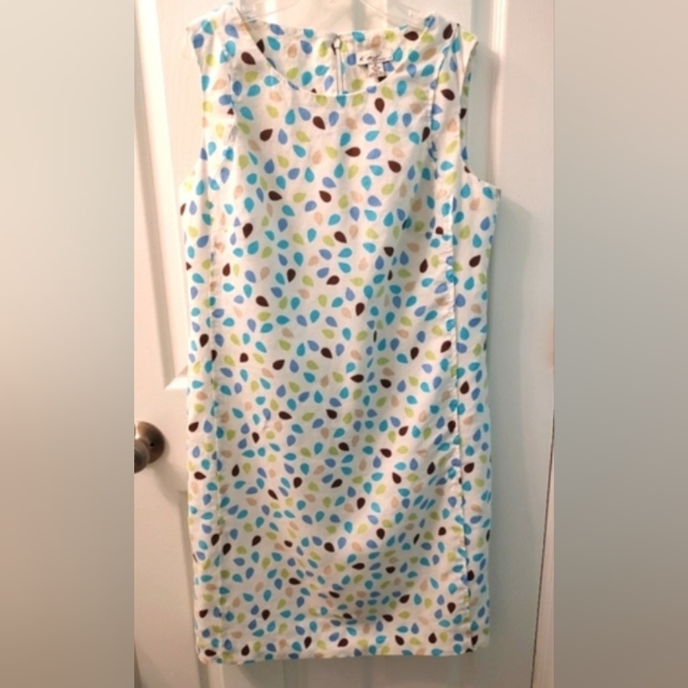 Kim Rogers Sleeveless Multicolor Teardrop Pattern Dress Size 8